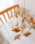 - Natural Ocean Friends Felt Baby Mobile – Handmade Sea Life Nursery Hanging with Whale, Seahorse, Narwhal & Starfish Baby Stork Baby Mobile
