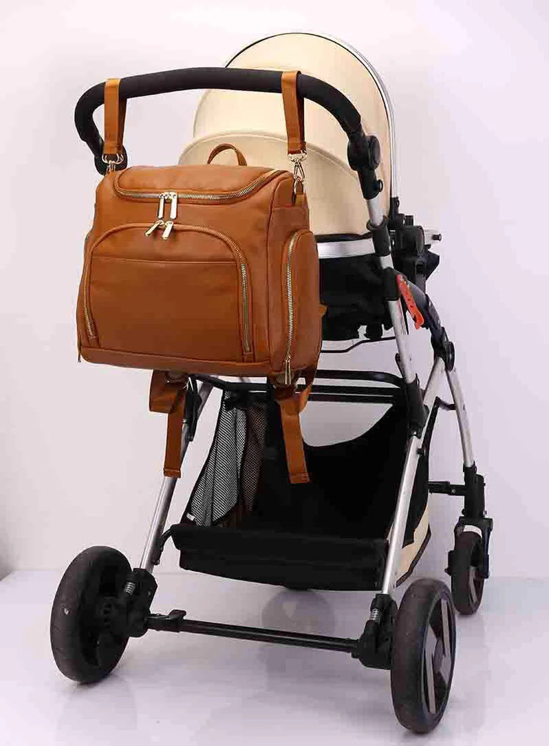- Luxury Compact Vegan Leather Diaper Bag Baby Stork
