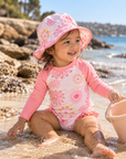Pink Floral Baby & Toddler Swimsuit & Hat Set