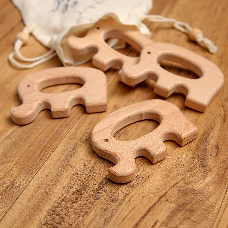 Wooden Teethers Animal Shaped Baby Teething Toys