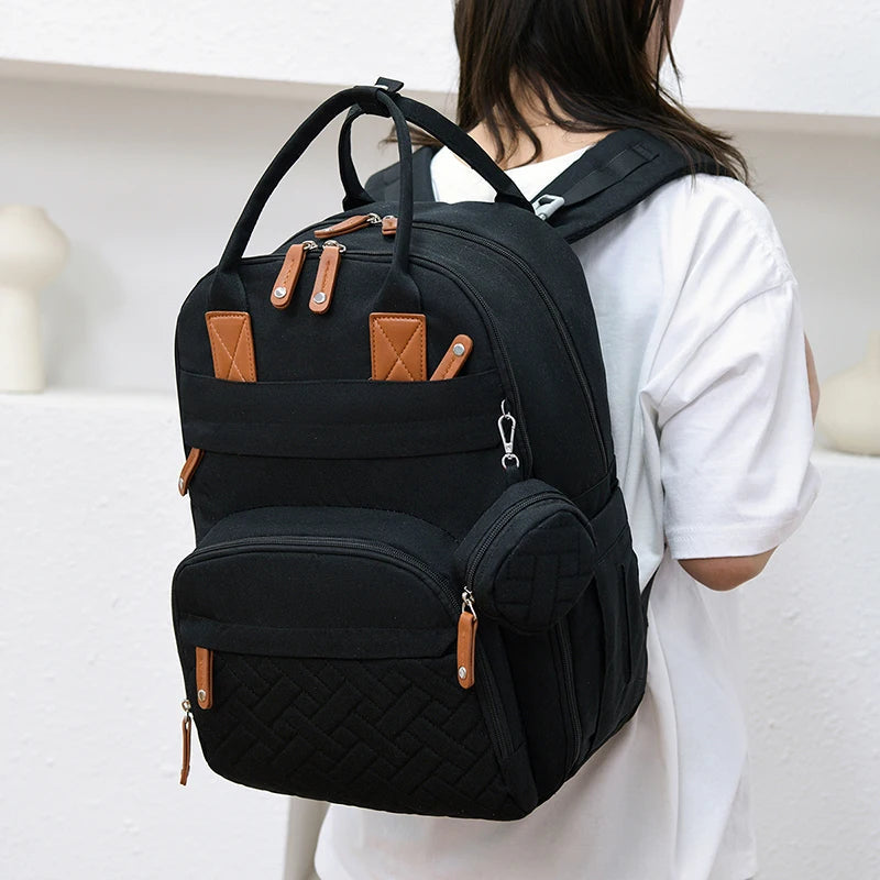 - 3-in-1 Unisex Nappy Bag Backpack with Foldable Changing Pad Baby Stork Diaper Wet Bags