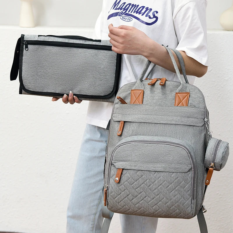 - 3-in-1 Unisex Nappy Bag Backpack with Foldable Changing Pad Baby Stork Diaper Wet Bags