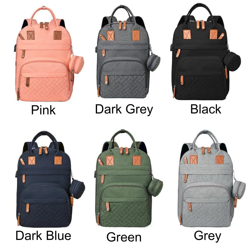 - 3-in-1 Unisex Nappy Bag Backpack with Foldable Changing Pad Baby Stork Diaper Wet Bags