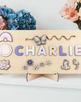 - Custom Personalised Name Puzzle - Educational Wooden Toy Baby Stork Puzzles
