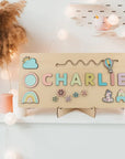 - Custom Personalised Name Puzzle - Educational Wooden Toy Baby Stork Puzzles