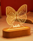Butterfly - Personalised Name Acrylic Night Light - 12 Fun Designs Baby Stork Night Light