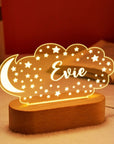 A Starry Night - Personalised Name Acrylic Night Light - 12 Fun Designs Baby Stork Night Light