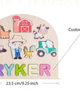 - Farmyard Friends Personalised Wooden Name Puzzle | Custom Animal Puzzle for Kids Baby Stork Puzzles