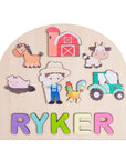 - Farmyard Friends Personalised Wooden Name Puzzle | Custom Animal Puzzle for Kids Baby Stork Puzzles