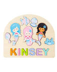 - Custom Wooden Mermaid Name Puzzle | Personalised Learning Toy for Kids Baby Stork Puzzles