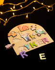 - Farmyard Friends Personalised Wooden Name Puzzle | Custom Animal Puzzle for Kids Baby Stork Puzzles
