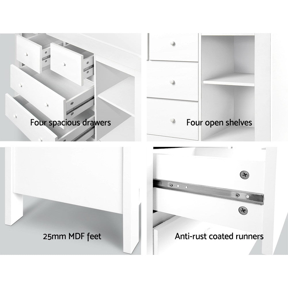 Baby Changing Table & Diaper Station with Drawers | Nursery Storage Cabinet