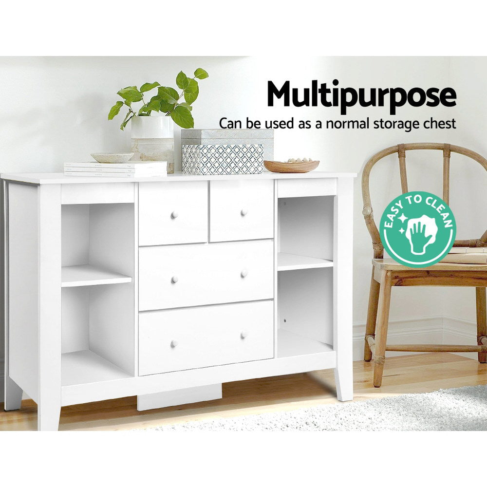 Baby Changing Table & Diaper Station with Drawers | Nursery Storage Cabinet