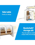 - Kids 3-Piece Table & Chairs Set – Multifunctional Storage Desk (White & Natural) Keezi Kids Furniture > Outdoor > Outdoor Dining Sets