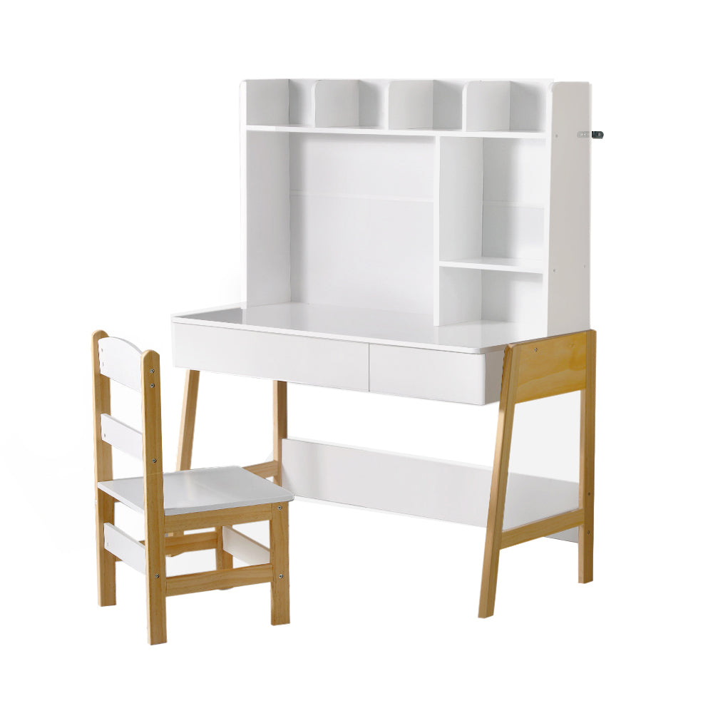 2PCS Kids Study Desk & Chair Set | Storage Activity Table with Drawers