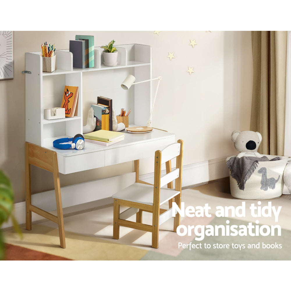 2PCS Kids Study Desk & Chair Set | Storage Activity Table with Drawers
