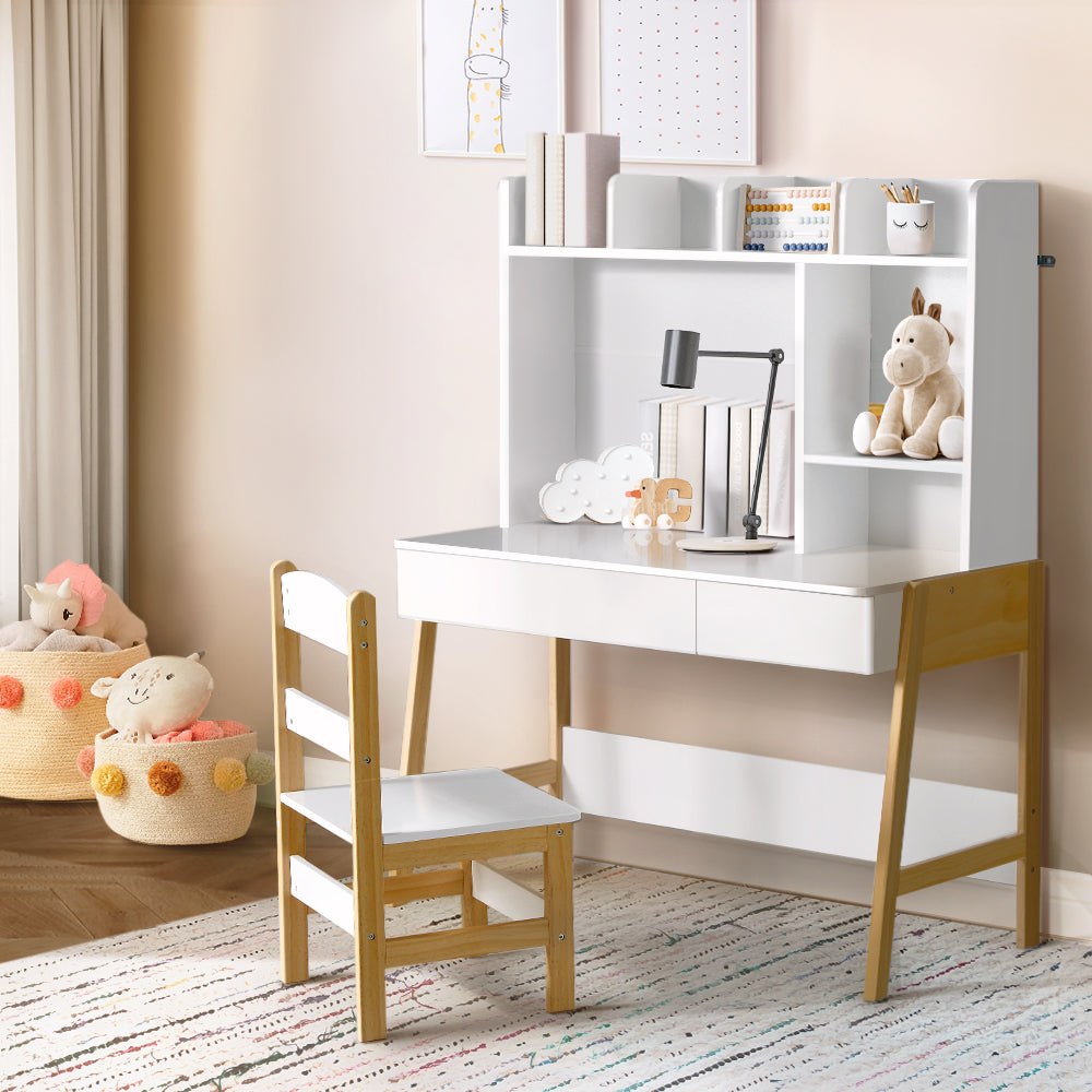 2PCS Kids Study Desk & Chair Set | Storage Activity Table with Drawers