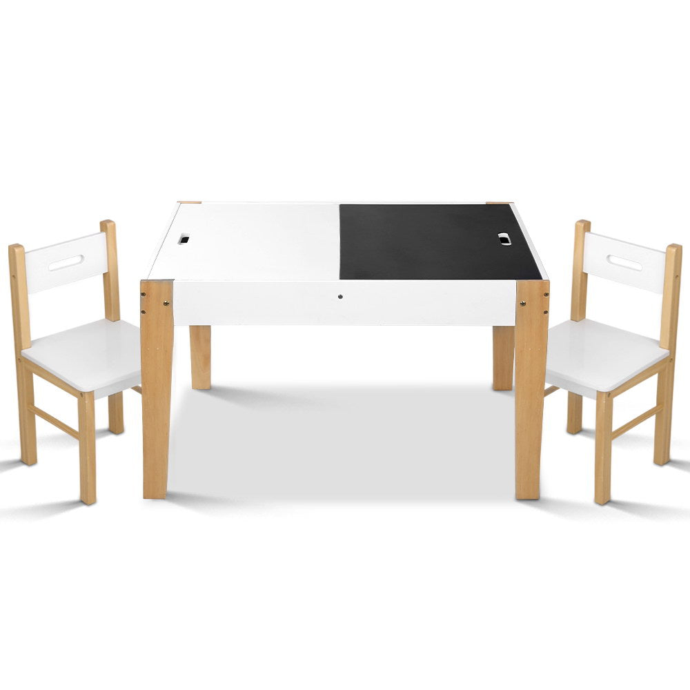 - 3PCS Kids Table and Chair Set with Storage & Chalkboard Desk | Play & Activity Table Keezi Baby & Kids > Baby & Kid's Toys > Pretend Play