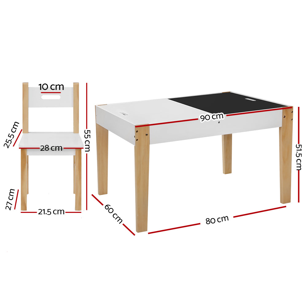 - 3PCS Kids Table and Chair Set with Storage & Chalkboard Desk | Play & Activity Table Keezi Baby & Kids > Baby & Kid's Toys > Pretend Play
