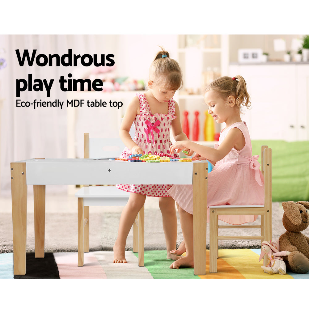 - 3PCS Kids Table and Chair Set with Storage & Chalkboard Desk | Play & Activity Table Keezi Baby & Kids > Baby & Kid's Toys > Pretend Play
