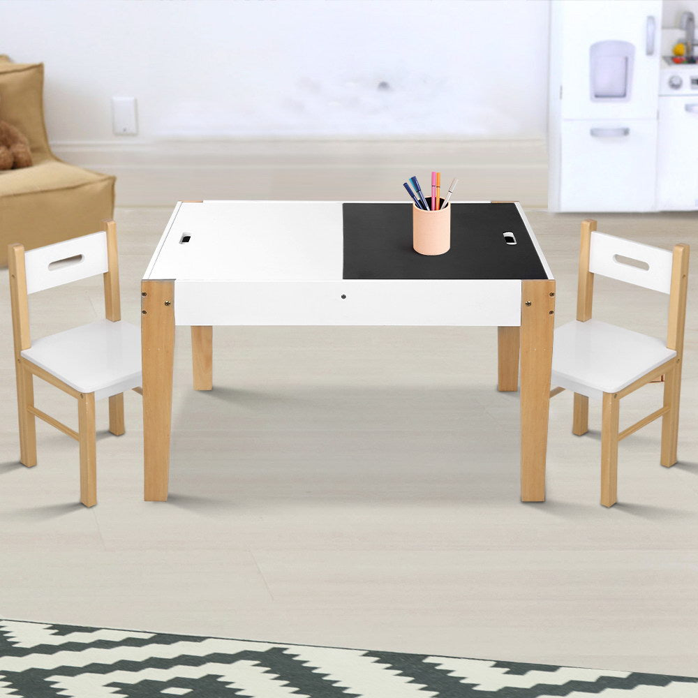 - 3PCS Kids Table and Chair Set with Storage & Chalkboard Desk | Play & Activity Table Keezi Baby & Kids > Baby & Kid's Toys > Pretend Play