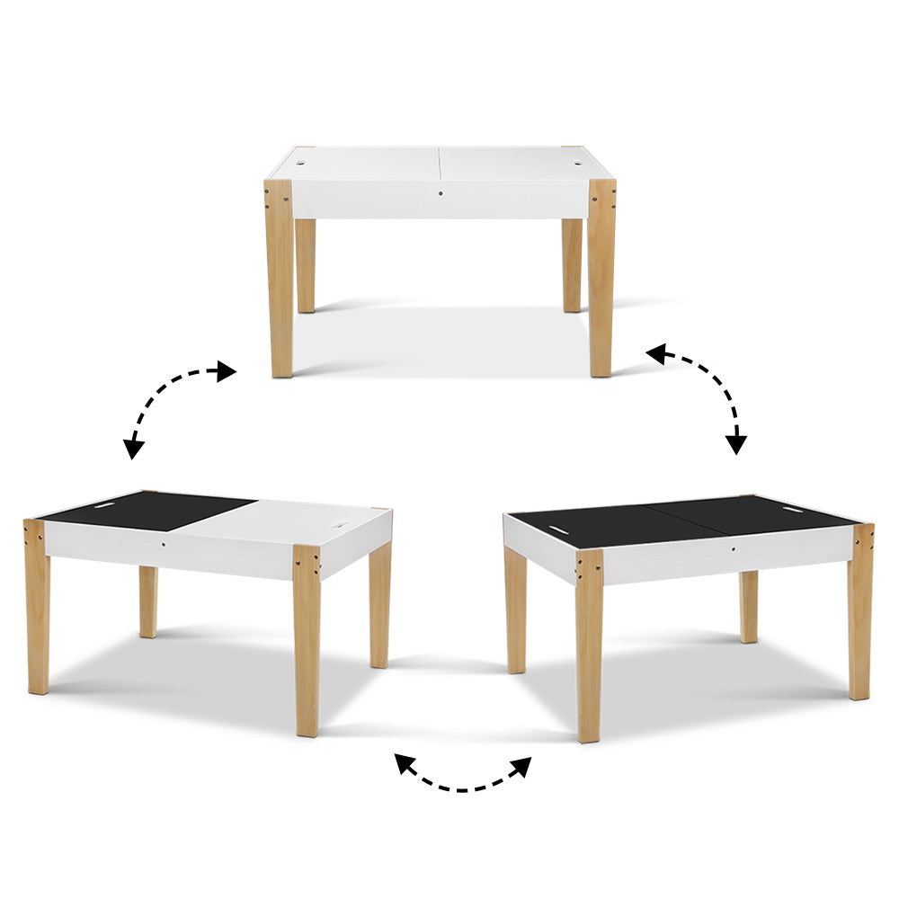 - 3PCS Kids Table and Chair Set with Storage & Chalkboard Desk | Play & Activity Table Keezi Baby & Kids > Baby & Kid's Toys > Pretend Play