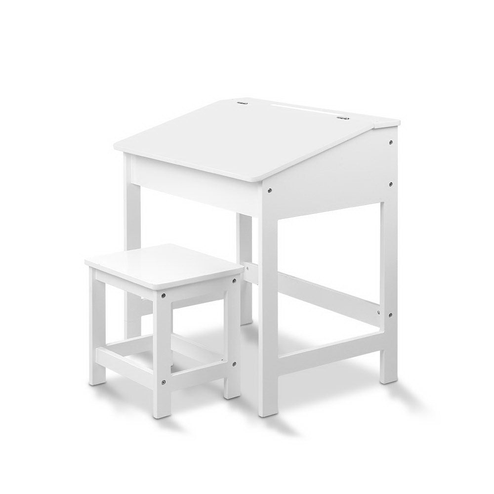 2PCS Kids Table and Chair Set | Lift-Top Desk with Storage | Study & Activity Desk