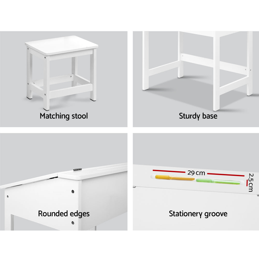 2PCS Kids Table and Chair Set | Lift-Top Desk with Storage | Study & Activity Desk