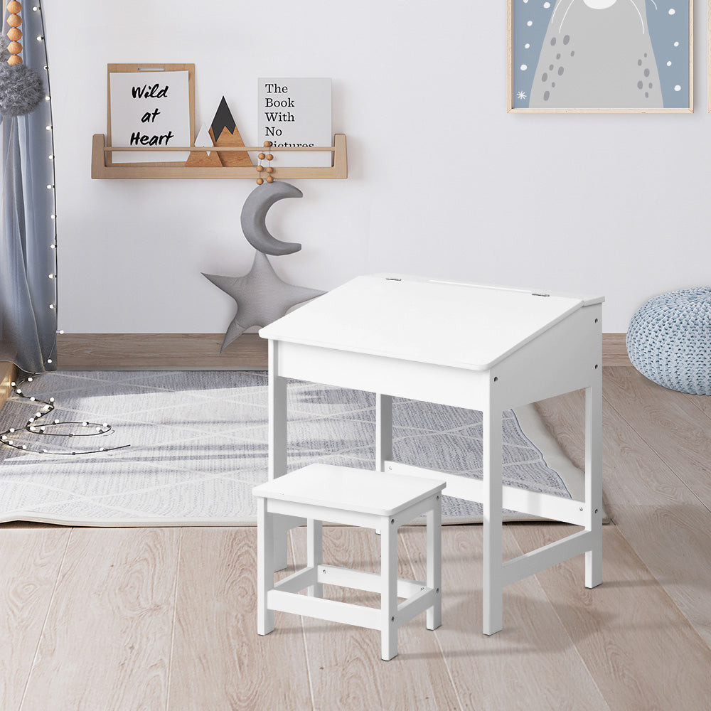 2PCS Kids Table and Chair Set | Lift-Top Desk with Storage | Study & Activity Desk