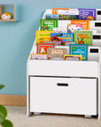 - 4 Tiers Kids Bookshelf Storage Organiser Children Bookcase Drawers Display Keezi Baby & Kids > Kid's Furniture > Kid's Bookcases & Shelves