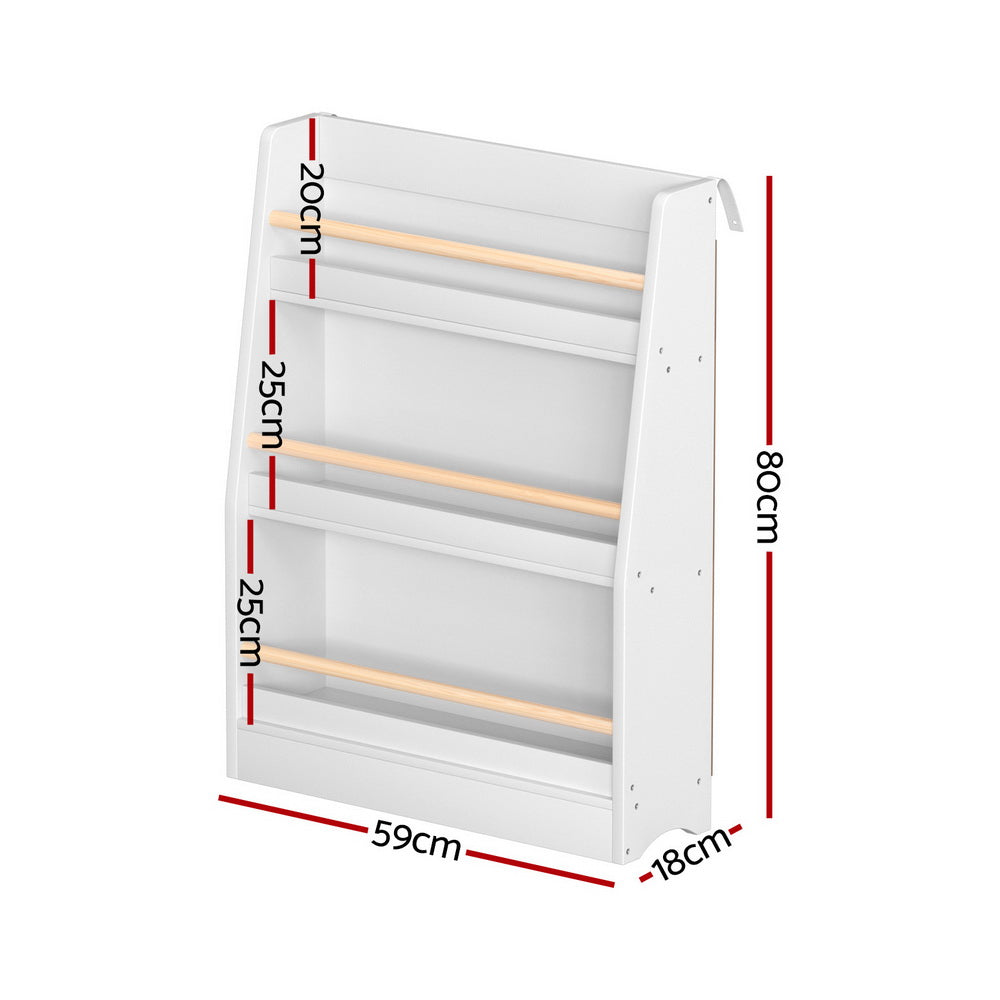 3-Tier Kids Bookshelf – Book & Toy Organiser with Protective Rods