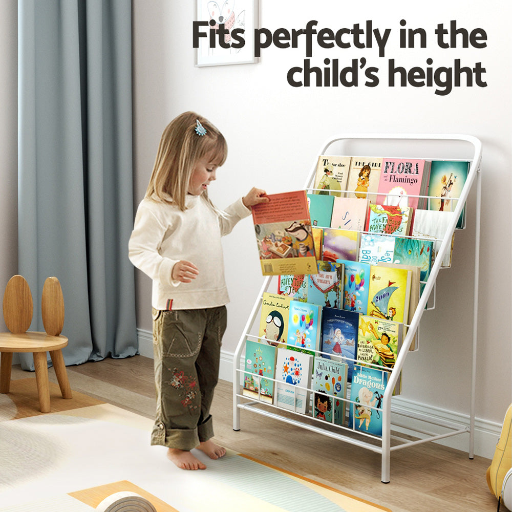 - 6-Tier Foldable Kids Bookshelf – Space-Saving Metal Bookcase & Magazine Rack Keezi Baby & Kids > Kid's Furniture > Kid's Bookcases & Shelves