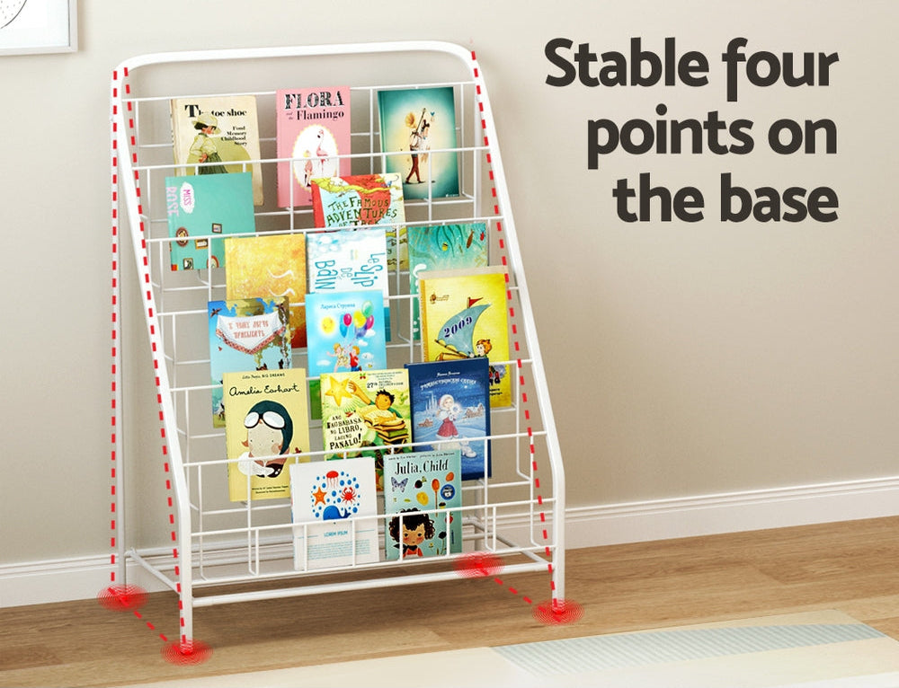 - 6-Tier Foldable Kids Bookshelf – Space-Saving Metal Bookcase & Magazine Rack Keezi Baby & Kids > Kid's Furniture > Kid's Bookcases & Shelves
