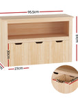 - 3-Drawer Kids Bookshelf – Wooden Toy & Book Storage Keezi Kids Furniture > Living Room > Bookcases & Shelves