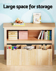 - 3-Drawer Kids Bookshelf – Wooden Toy & Book Storage Keezi Kids Furniture > Living Room > Bookcases & Shelves