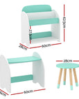 - Kids Bookshelf 2-in-1 Table & Chair Set | Bookcase & Toy Storage Organiser Keezi Baby & Kids > Kid's Furniture > Kid's Bookcases & Shelves