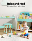 - Kids Bookshelf 2-in-1 Table & Chair Set | Bookcase & Toy Storage Organiser Keezi Baby & Kids > Kid's Furniture > Kid's Bookcases & Shelves