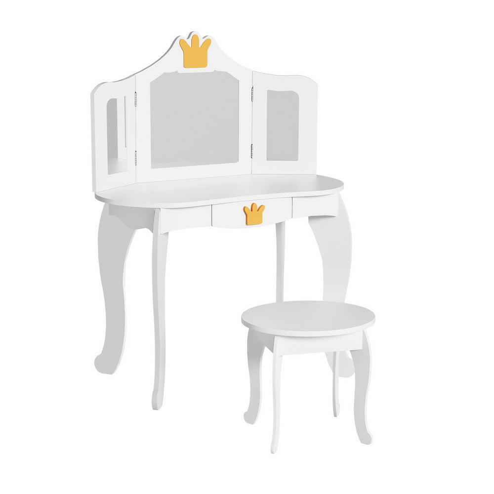 Princess Dressing Table Vanity Makeup Set with Stool | White