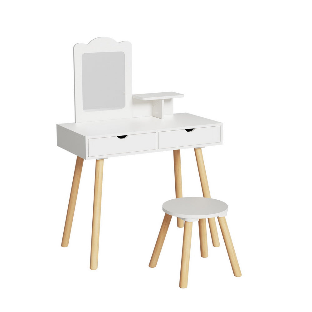 - Kids Dressing Table Vanity Set with Stool & Mirror | Wooden Makeup Desk Baby Stork Baby & Kids > Kid's Furniture > Kid's Dressers, Cupboards & Wardrobes