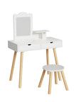- Kids Dressing Table Vanity Set with Stool & Mirror | Wooden Makeup Desk Baby Stork Baby & Kids > Kid's Furniture > Kid's Dressers, Cupboards & Wardrobes
