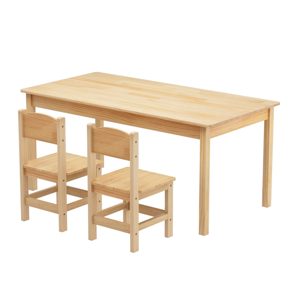 Kids Table and 2 Chairs Set | Durable Pinewood Furniture for Play & Learning