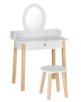 - Kids Dressing Table & Stool Set | Wooden Vanity with Mirror & Storage Drawer Keezi Baby & Kids > Kid's Furniture > Kid's Dressers, Cupboards & Wardrobes