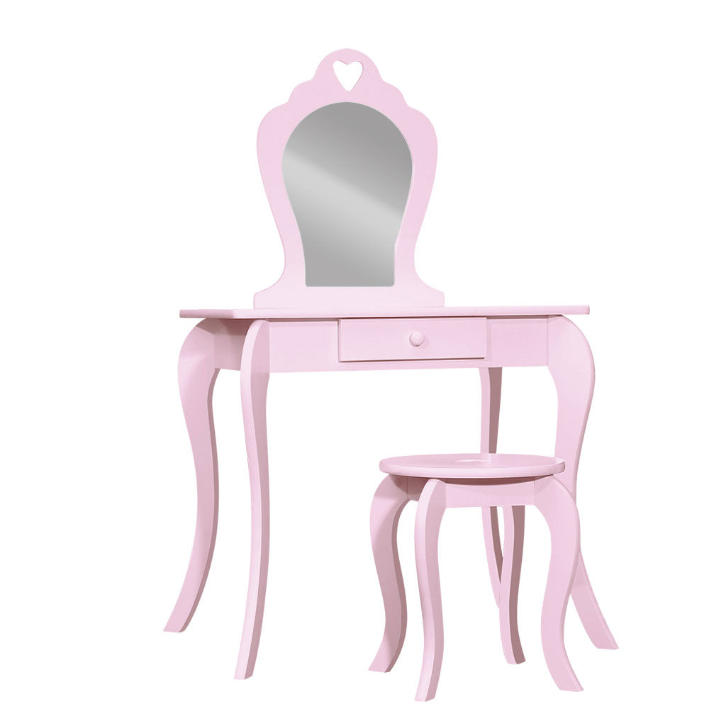 Kids Princess Dressing Table & Stool Set | Pink