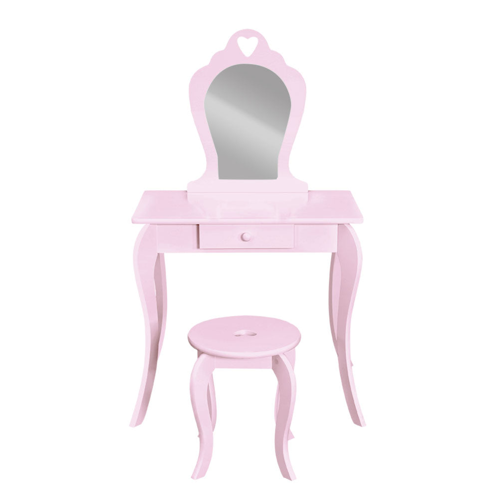 Kids Princess Dressing Table & Stool Set | Pink