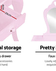 - Kids Princess Dressing Table & Stool Set | Pink Keezi Baby & Kids > Kid's Furniture > Kid's Dressers, Cupboards & Wardrobes