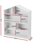 - 4-Tier Kids Bookshelf – House-Shaped Storage Organiser Keezi Kids Baby & Kids > Kid's Furniture > Kid's Bookcases & Shelves