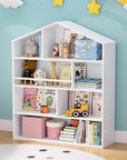 - 4-Tier Kids Bookshelf – House-Shaped Storage Organiser Keezi Kids Baby & Kids > Kid's Furniture > Kid's Bookcases & Shelves