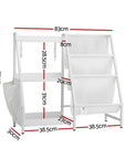 - 3-Tier Kids Bookshelf with Sling Storage – White Keezi Kids Baby & Kids > Kid's Furniture > Kid's Bookcases & Shelves