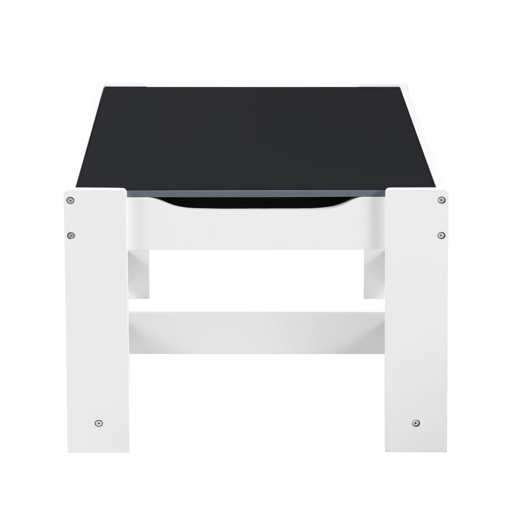 Children's Table and Chairs Set – Grey Chalkboard Desk with Storage