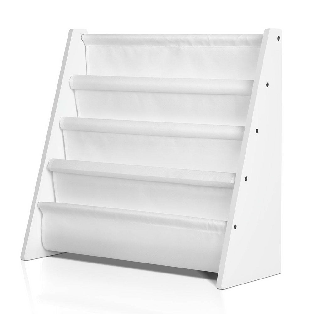 - 4-Tier Kids Bookshelf | Magazine Shelf & Bookcase Organizer – White Keezi Baby & Kids > Kid's Furniture > Kid's Bookcases & Shelves
